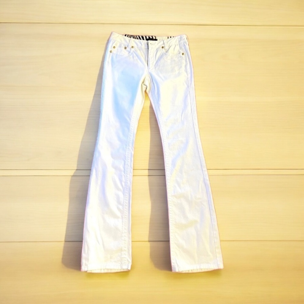 VINTAGE Roberto Cavalli couture jeans Wide legged Boot cut Gorgeous gold accents